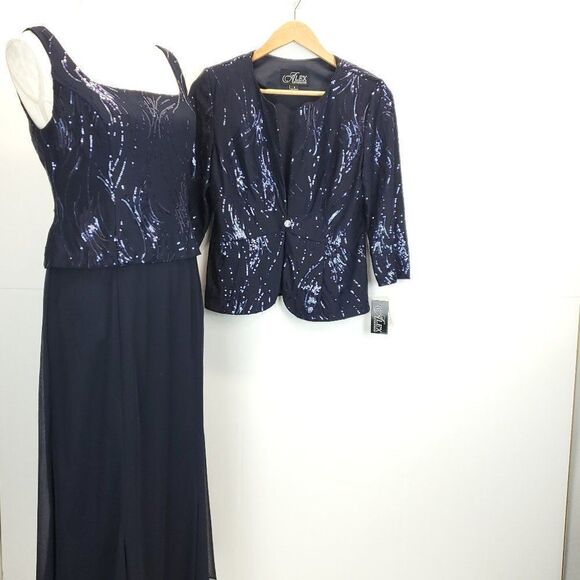 Alex Evenings 2pc Sequin Midi Dress with Jacket - Picture 7 of 9